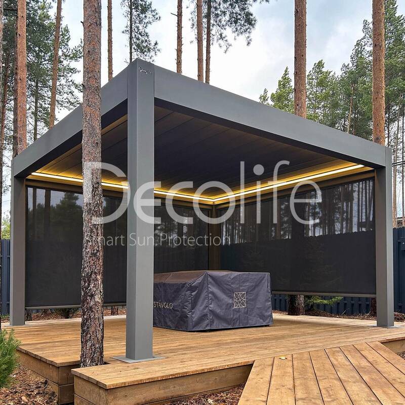 Пергола биоклиматическая Decolife В700 + Zip 100 - Ленинградская обл, КП Северная жемчужина