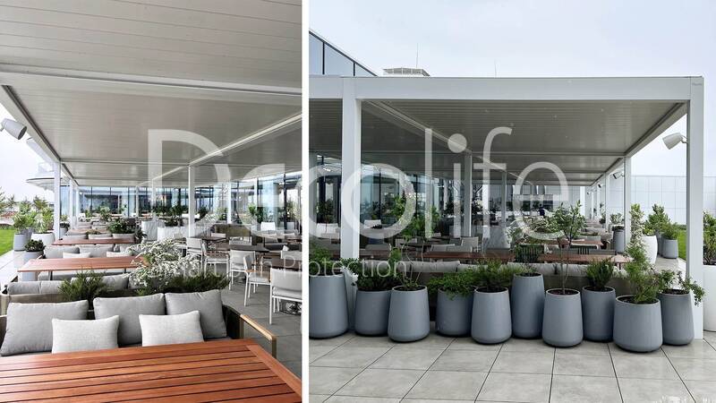 Пергола Bioclimatic B500, объект реализован партнером ООО ''СТЕЛЛ МС'' - г. Казань, г-ца гольф-клуб ''Ак Барс''