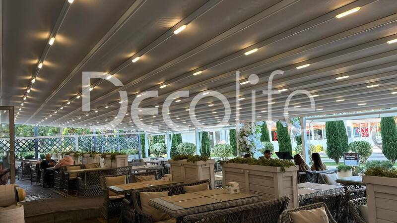 Пергола тентовая Decolife - г. Геленджик, ресторан ''Сицилия''