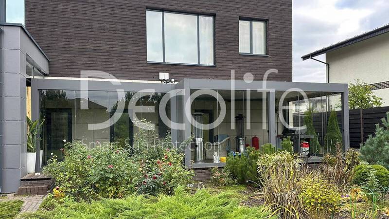 Пергола Decolife В500 и раздвижное остекление S150 - Московская обл., кп Русская деревня