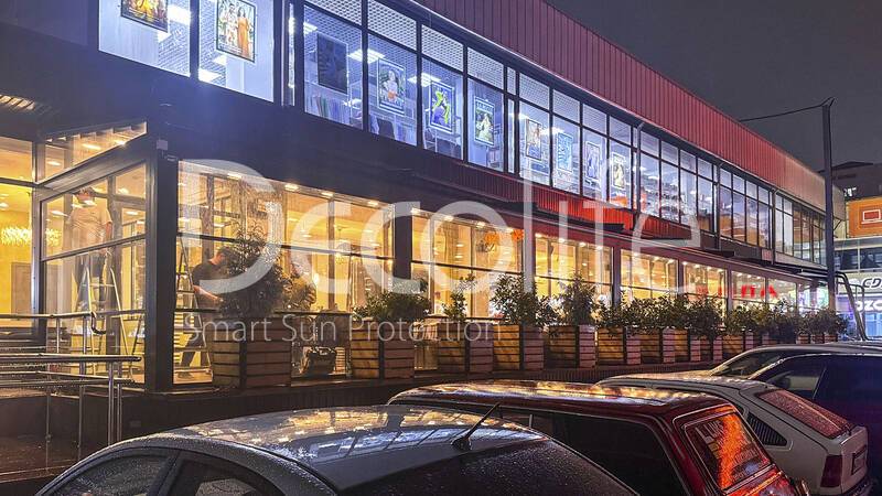 Пергола Decolife Solo Basic + гильотинное остекление W500 - г. Нальчик, кафе 369