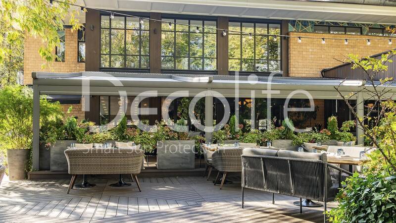 Пергола тентовая Decolife Basic&Pro New - г. Москва, ресторан ''Ривьера''