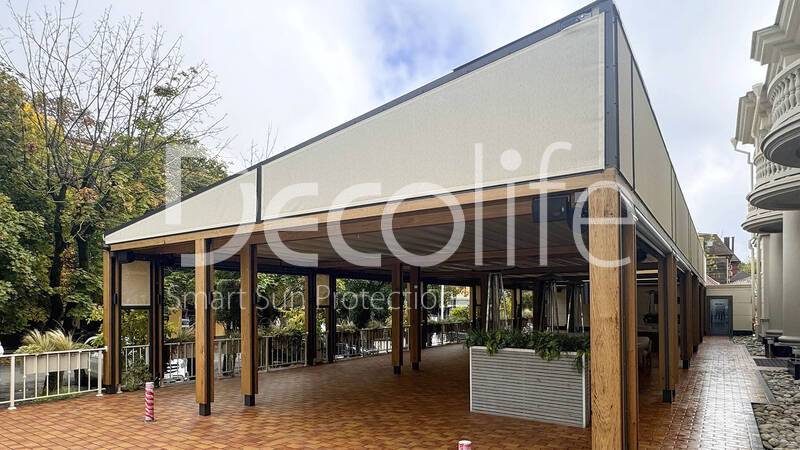 Тентовая пергола Decolife Solo Basic обшитая деревом + Zip 100 - г. Ессентуки, р-н Arthur's