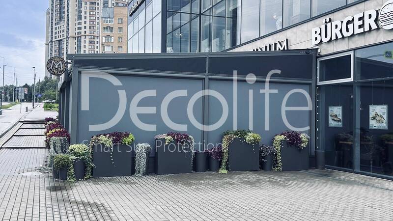 Тентовая пергола Decolife Basic Pro & New + Zip 130 - г. Москва, лаунж-бар ''Мята''