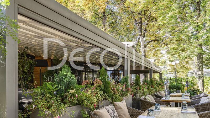 Пергола тентовая Decolife Basic&Pro New - г. Москва, ресторан ''Ривьера''