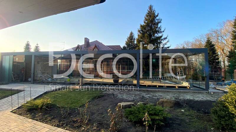 Пергола Bioclimatic Decolife B600 PIR + Раздвижное остекление S200 - г. Краснодар