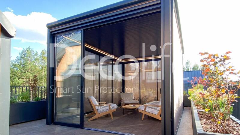 Пергола Decolife Bioclimatic + Остекление S500 - г. Минск, ЖК Зеленая гавань