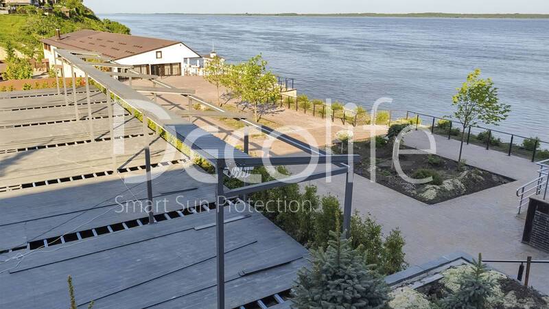 Тентовая пергола Decolife Solo Project - Саратовская обл, г. Вольск, парк-отель Рыбное