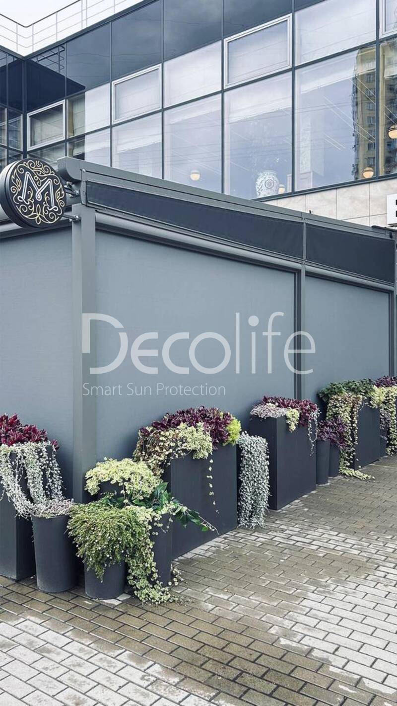 Тентовая пергола Decolife Basic Pro & New + Zip 130 - г. Москва, лаунж-бар ''Мята''