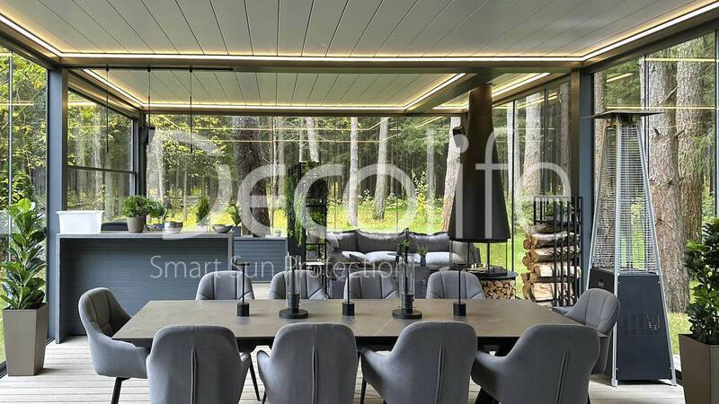 Гильотинное остекление Decolife W500 - Московская обл., кп Истринская Ривьера